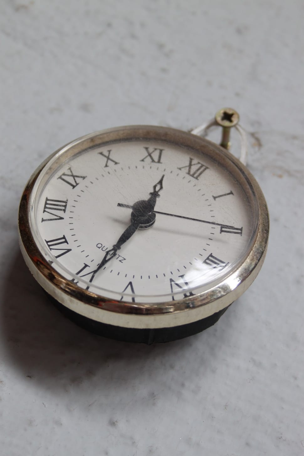silver round pocket watch preview