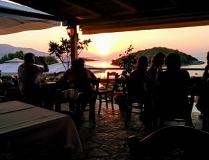silhouette photo in restaurant with island over viewing thumbnail