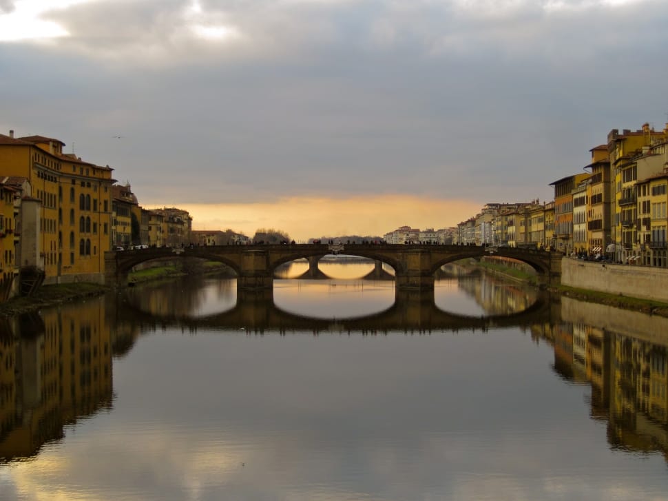 Florence, Italy, Ponta Santa Trinita, reflection, water preview