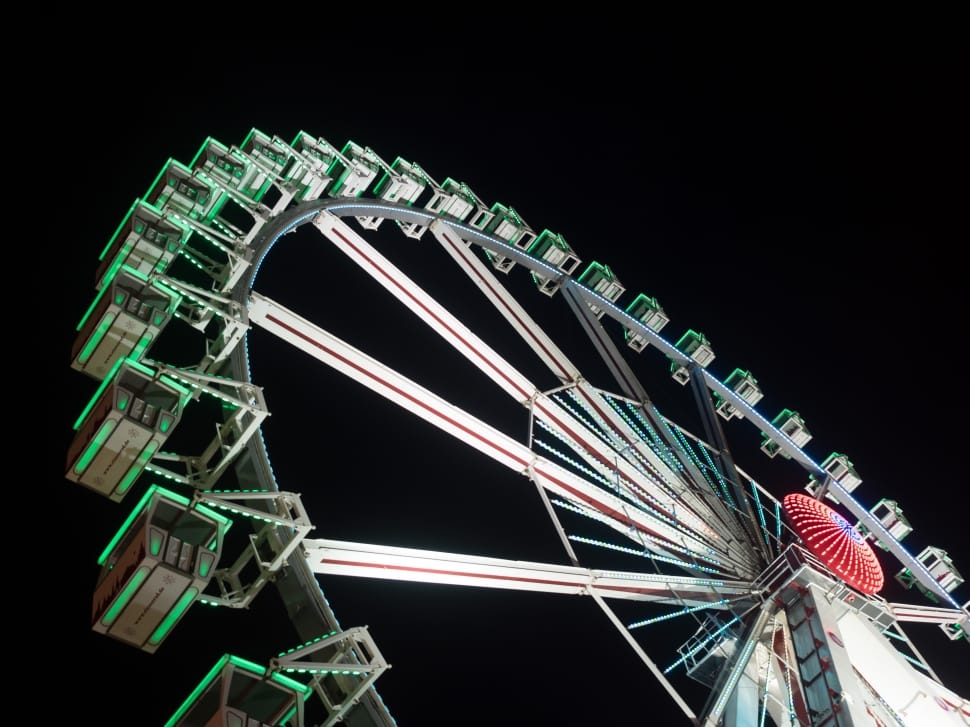white and green ferris wheel preview