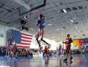 Harlem Globetrotters, Basketball, Famous, indoors, patriotism thumbnail