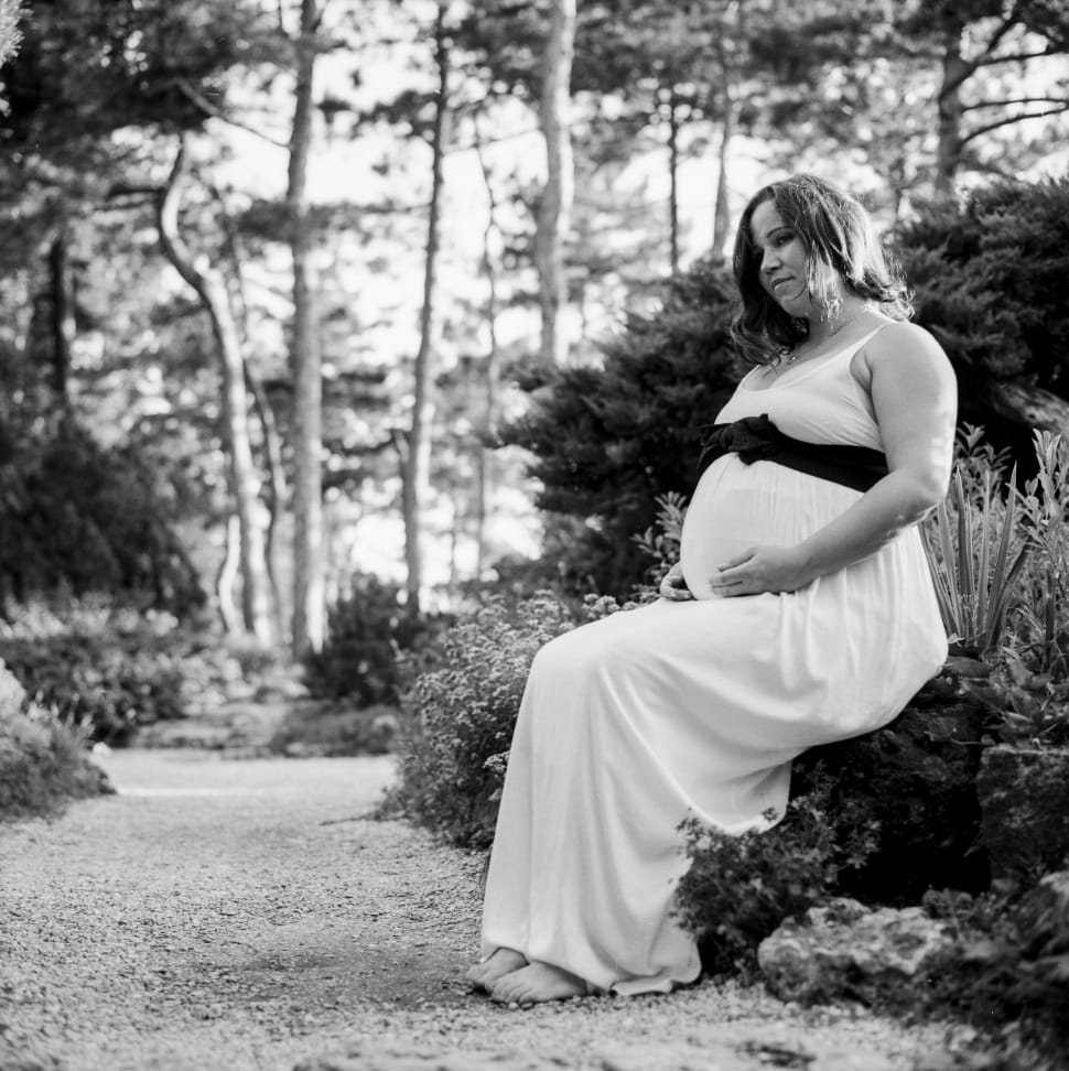 women's white and black maternity dress preview