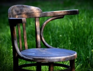 brown and gray wooden armchair thumbnail