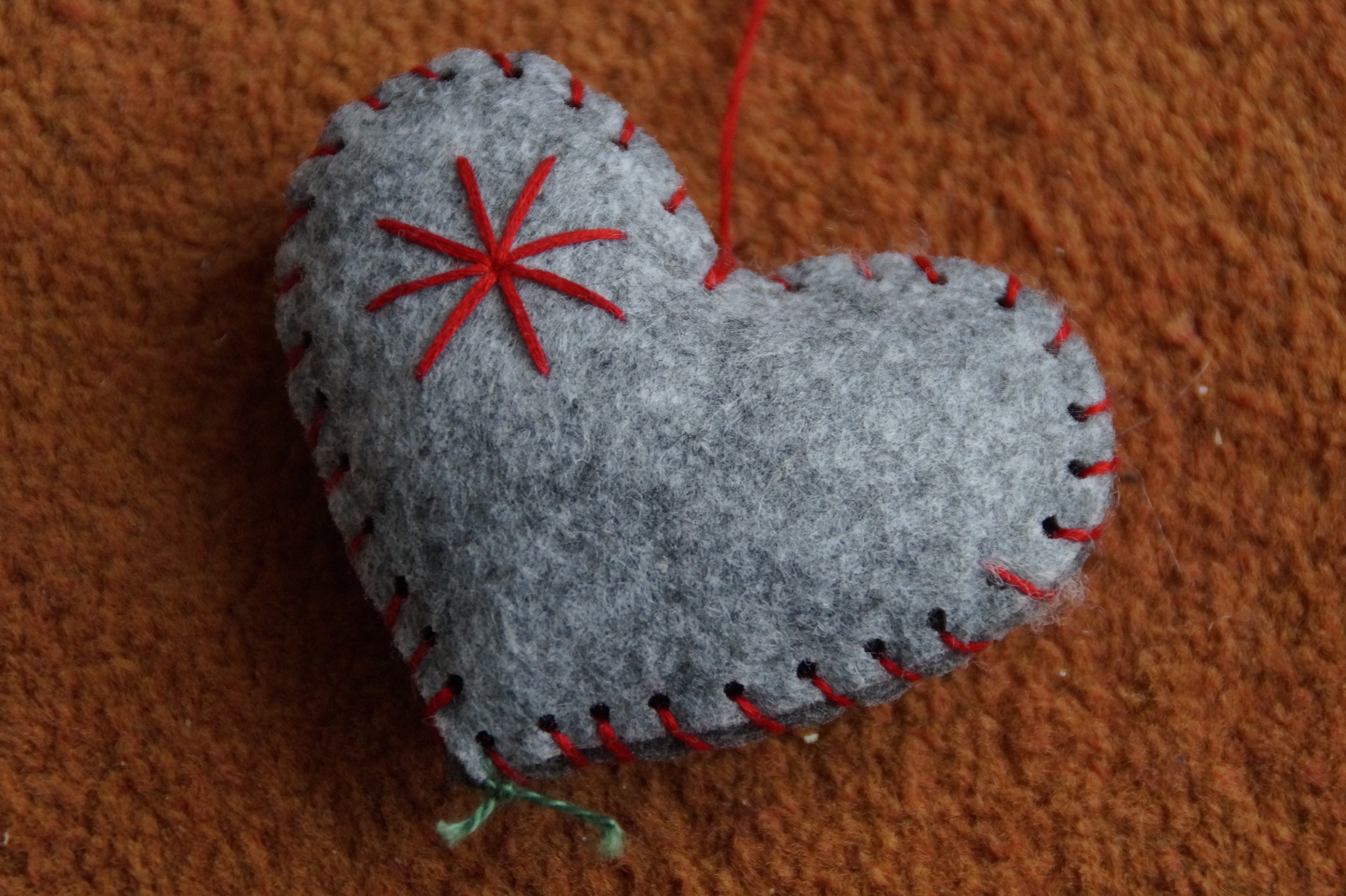 grey heart plush toy