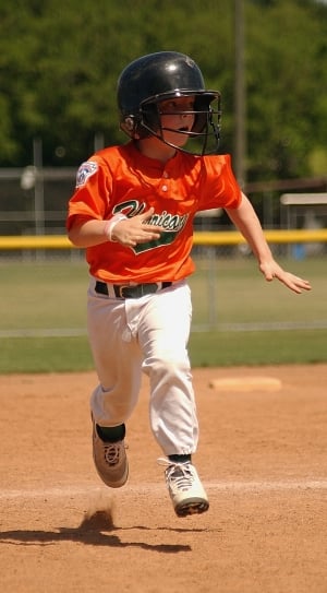 boy's orange and white baseball uniform thumbnail