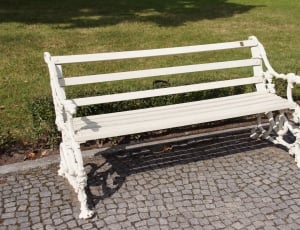 white wooden bench thumbnail