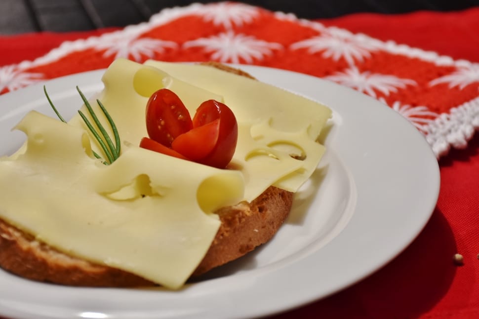 bread with cheese on plate preview
