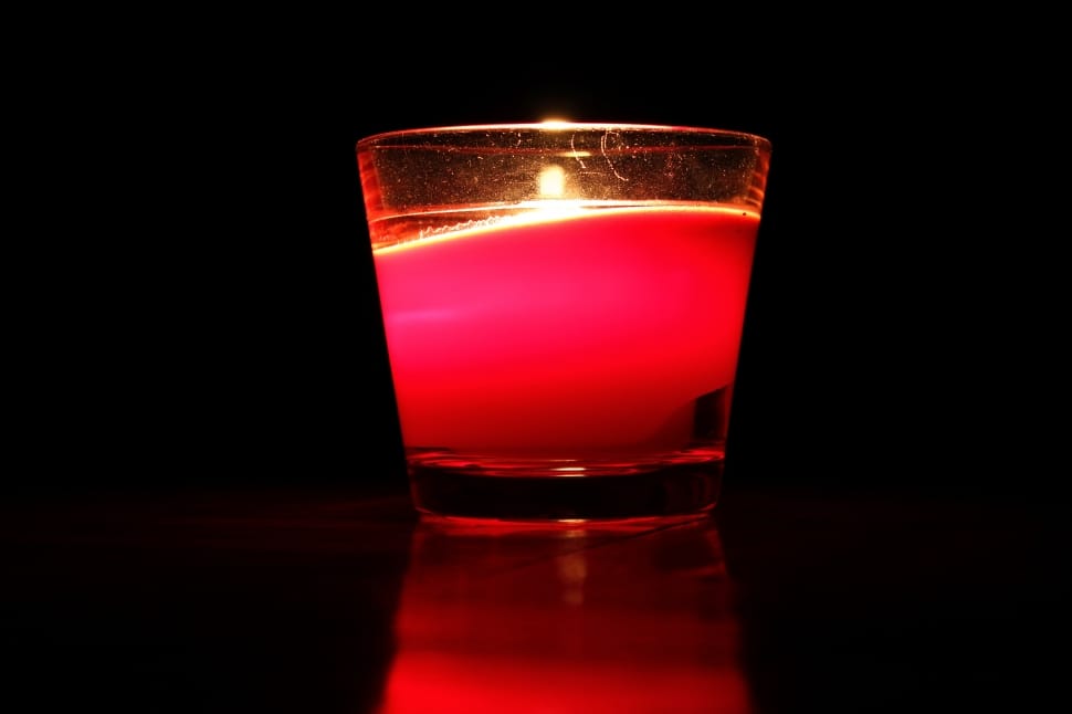 red candle in glass preview