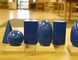 blue oval, square, cone and round case ceramic vase thumbnail