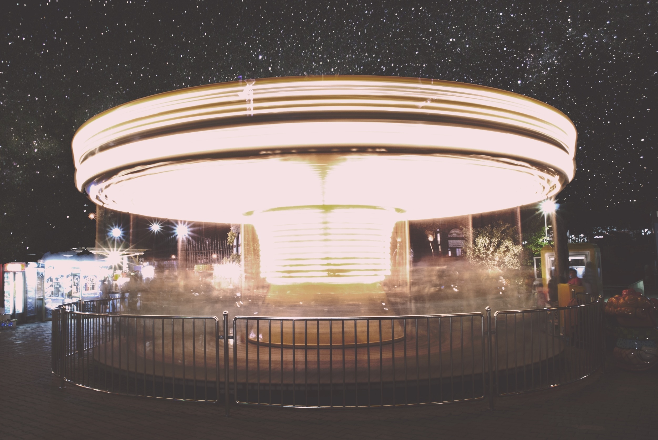 time lapse photography of carousel during night time