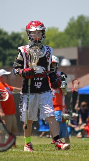 men's red, black, and white lacrosse jersey thumbnail