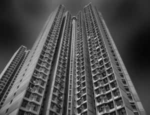 grayscale photo of high rise building thumbnail