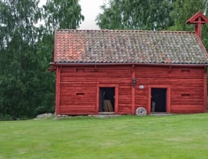 Scenic, Sweden, Wooden, Barn, Wood, Old, green color, building exterior thumbnail