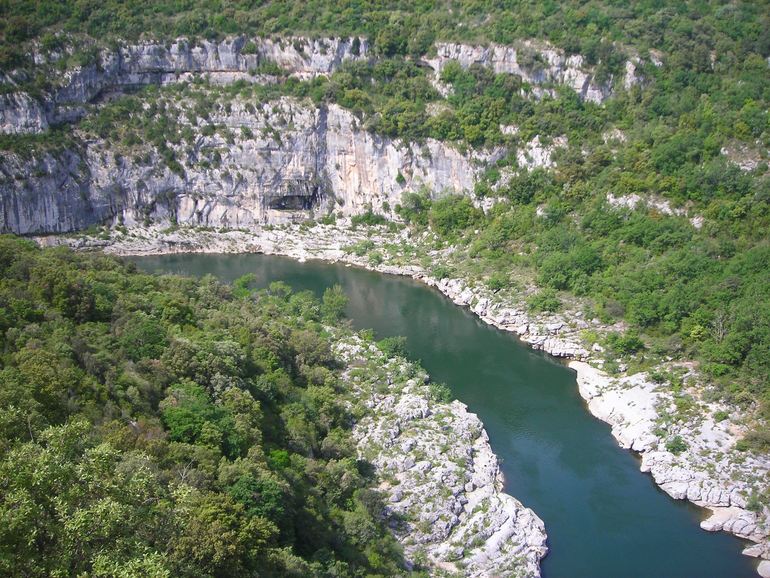 River, Meander, Loop, France, Ardeche, river, no people