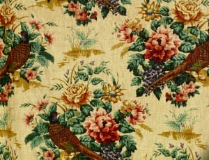 green yellow red floral textile thumbnail