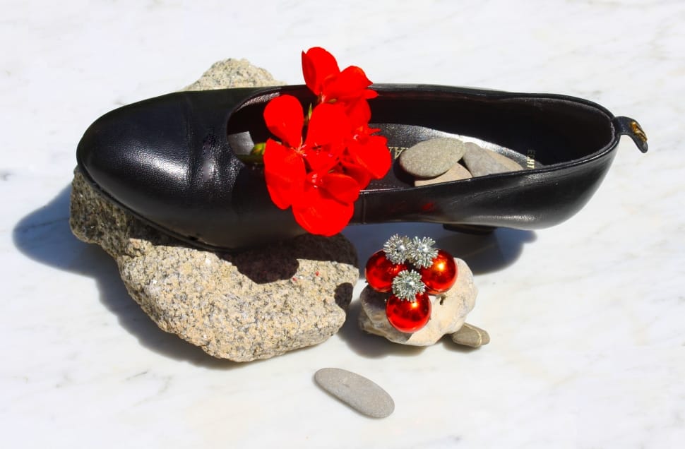 black leather flats preview