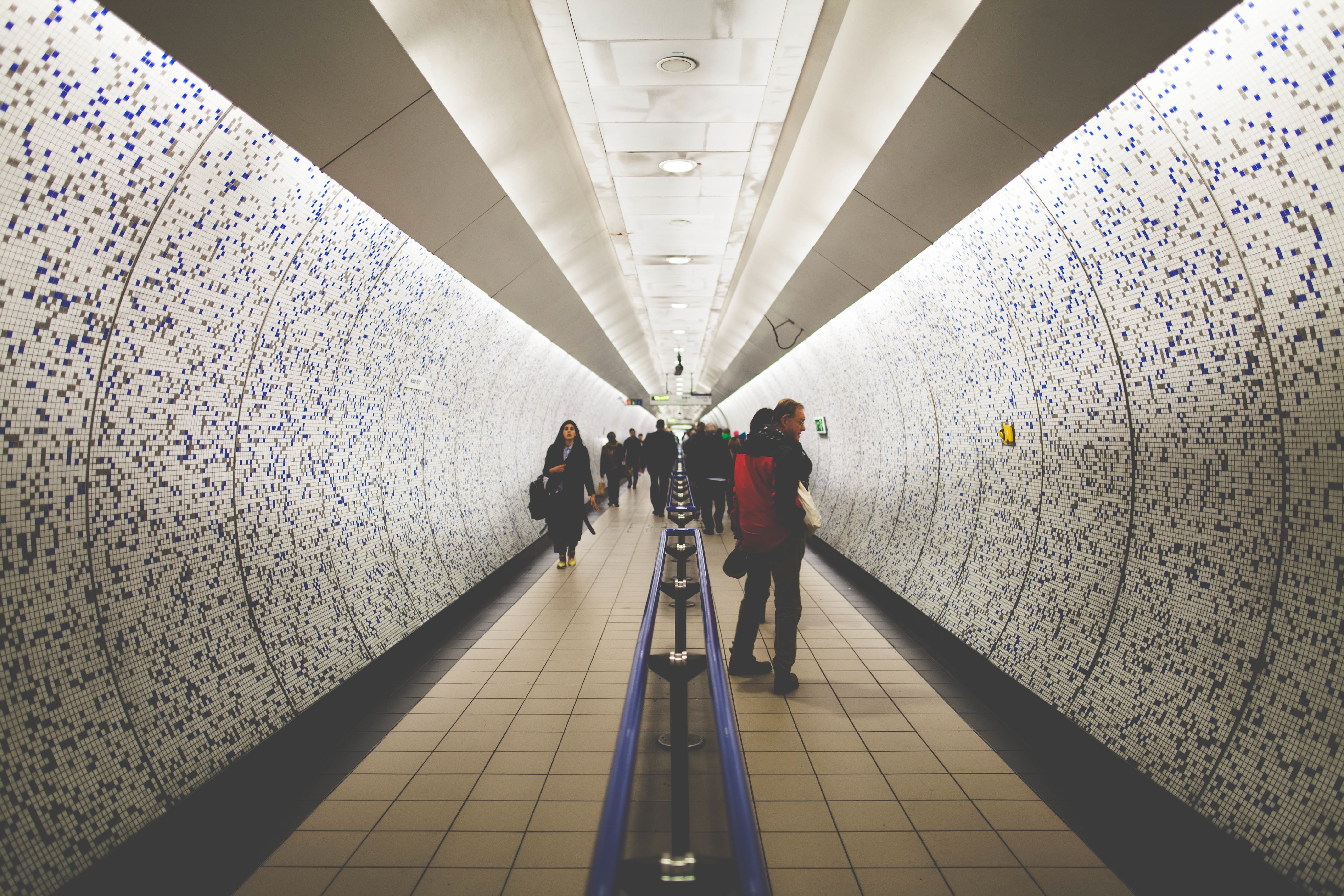 blue steel subway railings