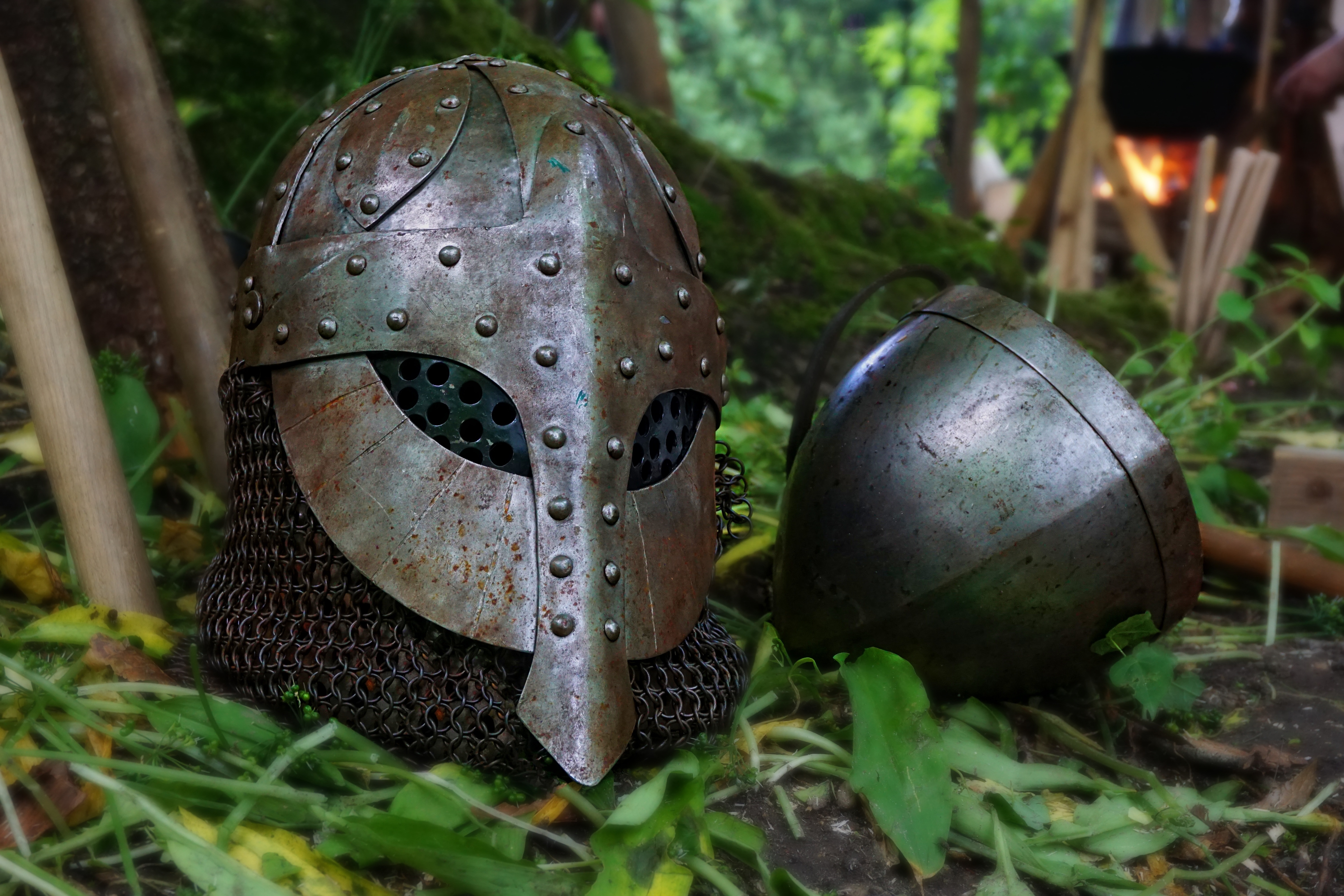 bronze medieval helmet