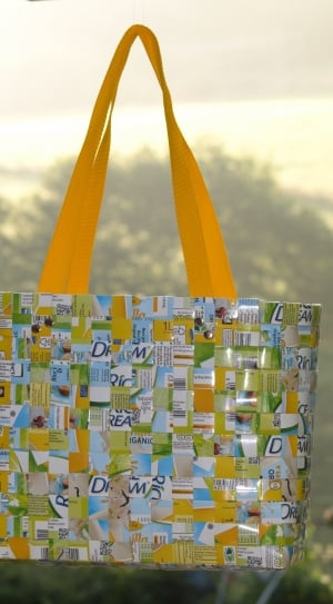 yellow and green recycled bag in focus photography thumbnail