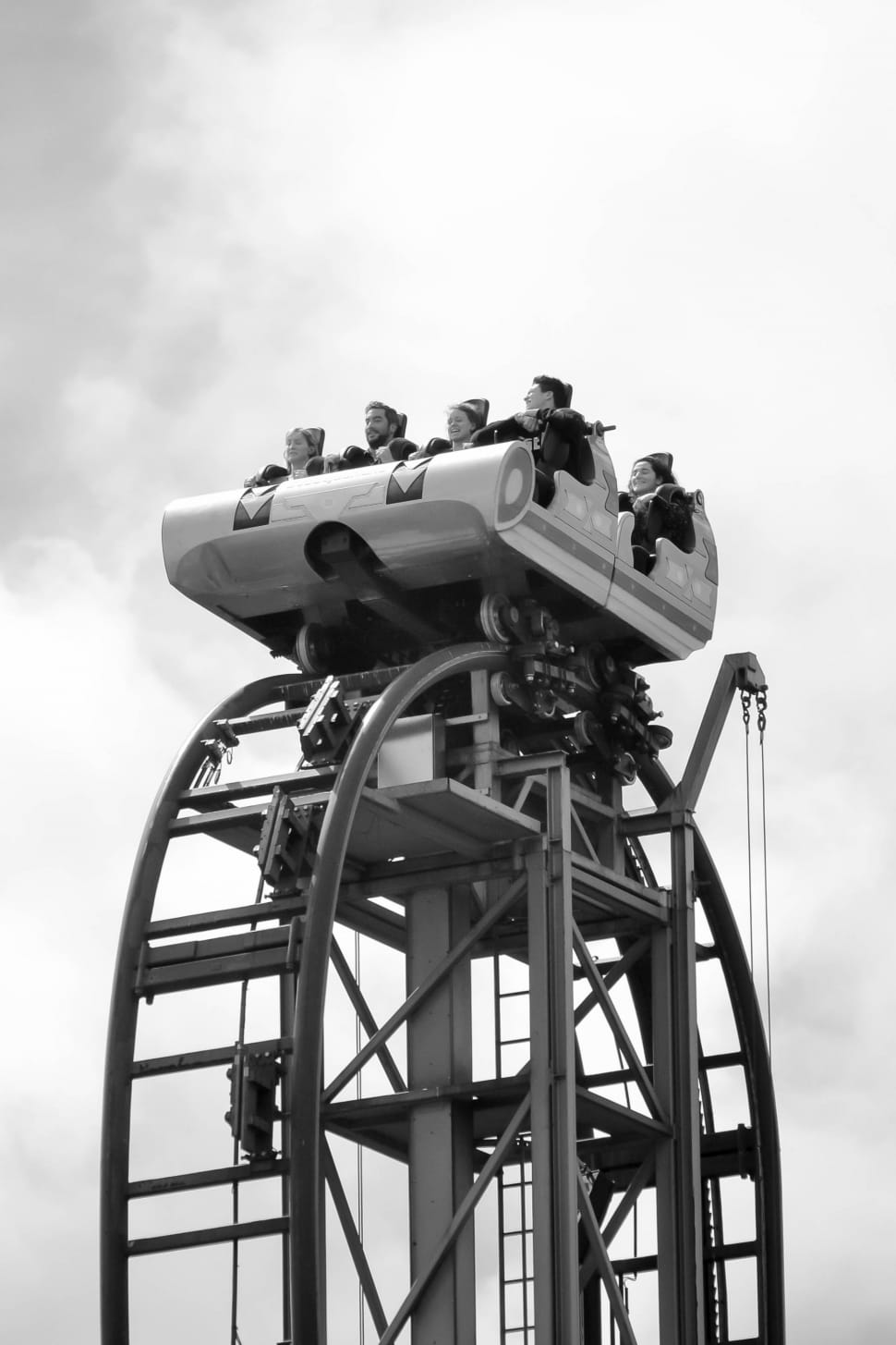 roller coaster gray scale photography preview