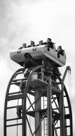 roller coaster gray scale photography thumbnail