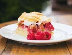 raspberries and pastry on plate thumbnail