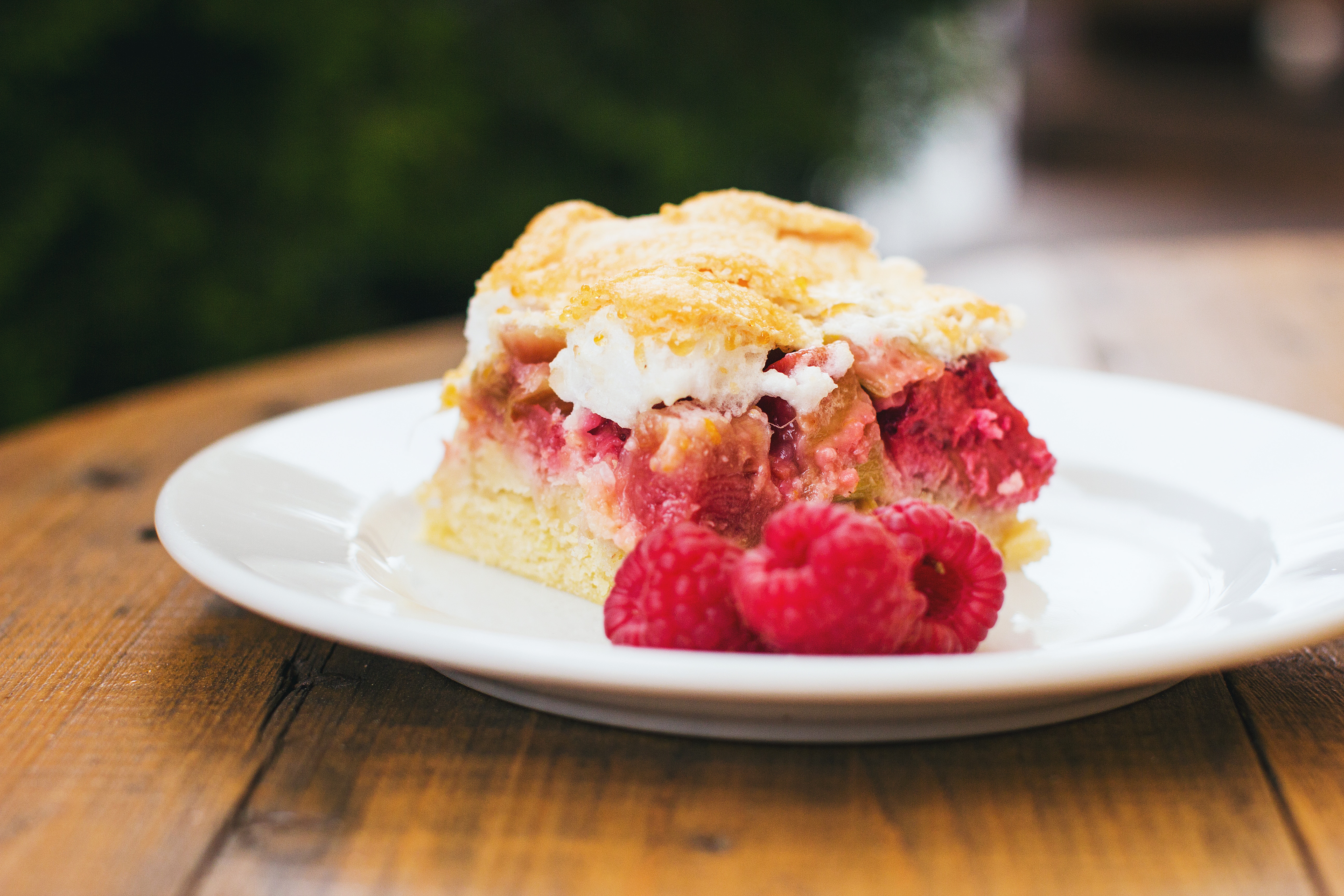 raspberries and pastry on plate