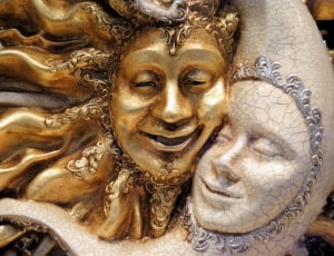 Carnival, Gold, Masks, Venice, Face, statue, human representation thumbnail