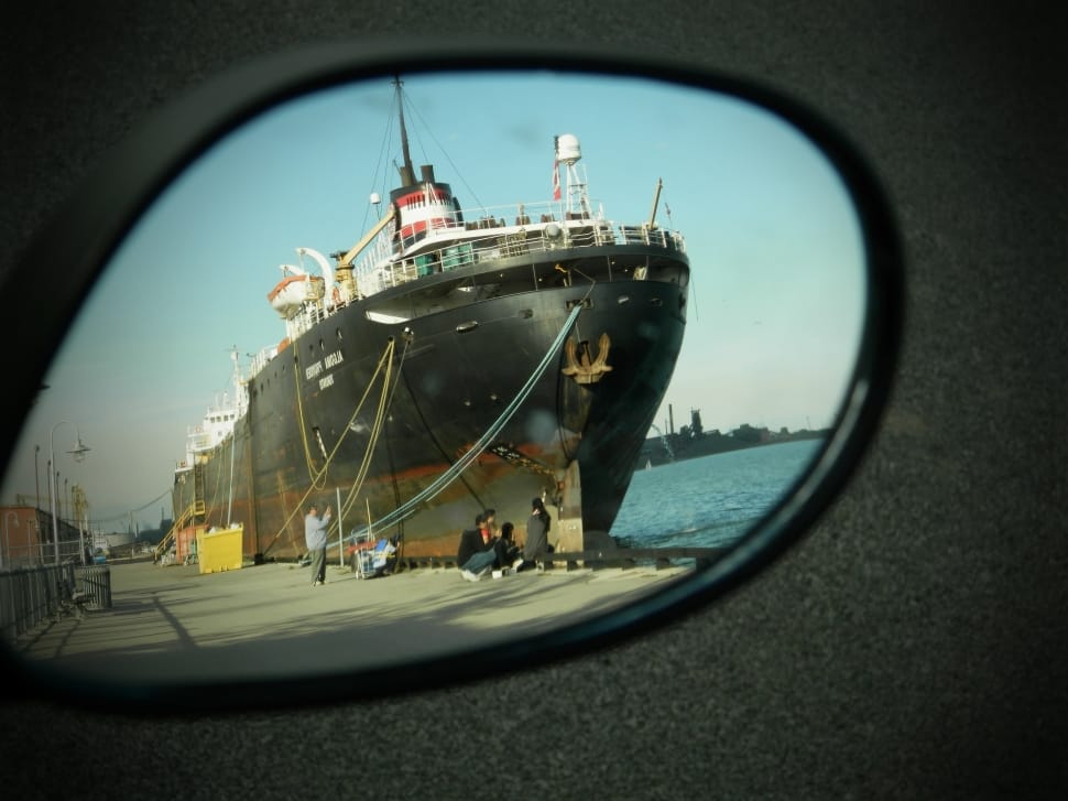 Anchored, Berthed, Port, Ship, Harbour, reflection, window preview