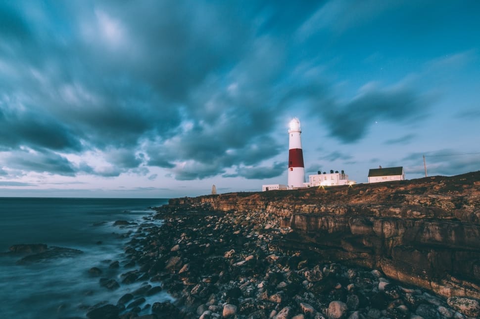 white and red lighthouse preview