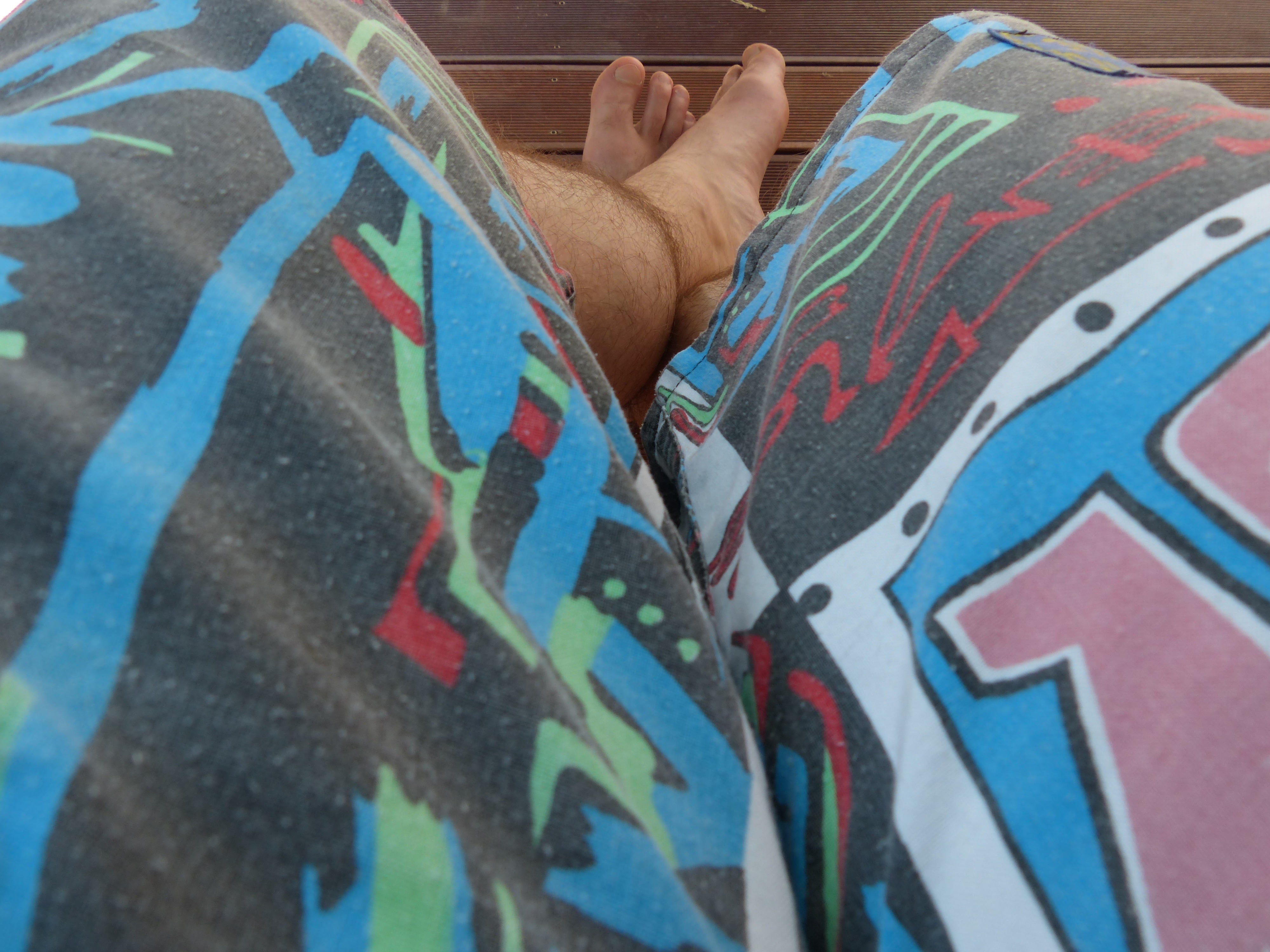 Holiday, Relax, Feet, Sit, Beach Pants, multi colored, low section