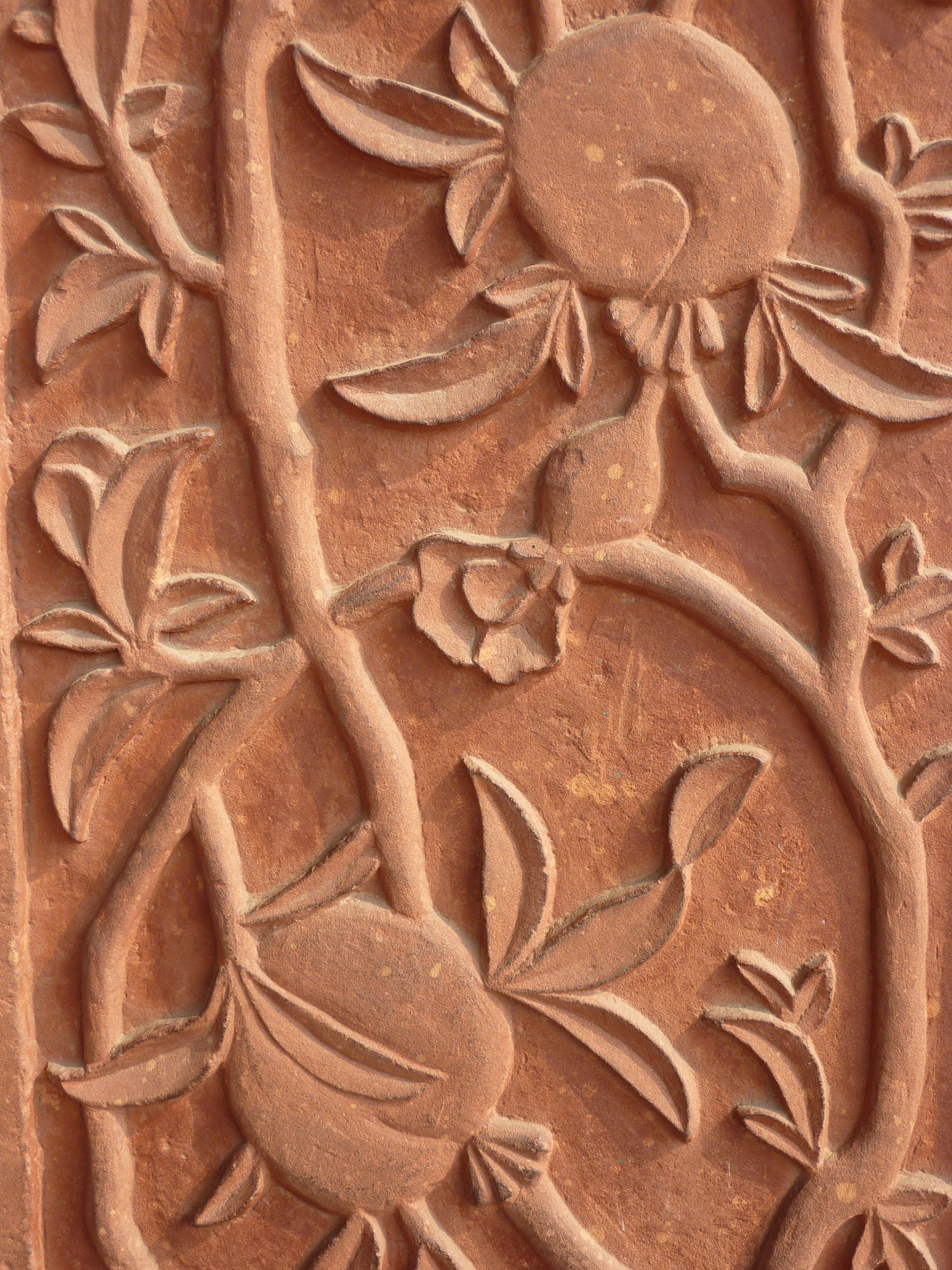 floral vine embossed clay decorative