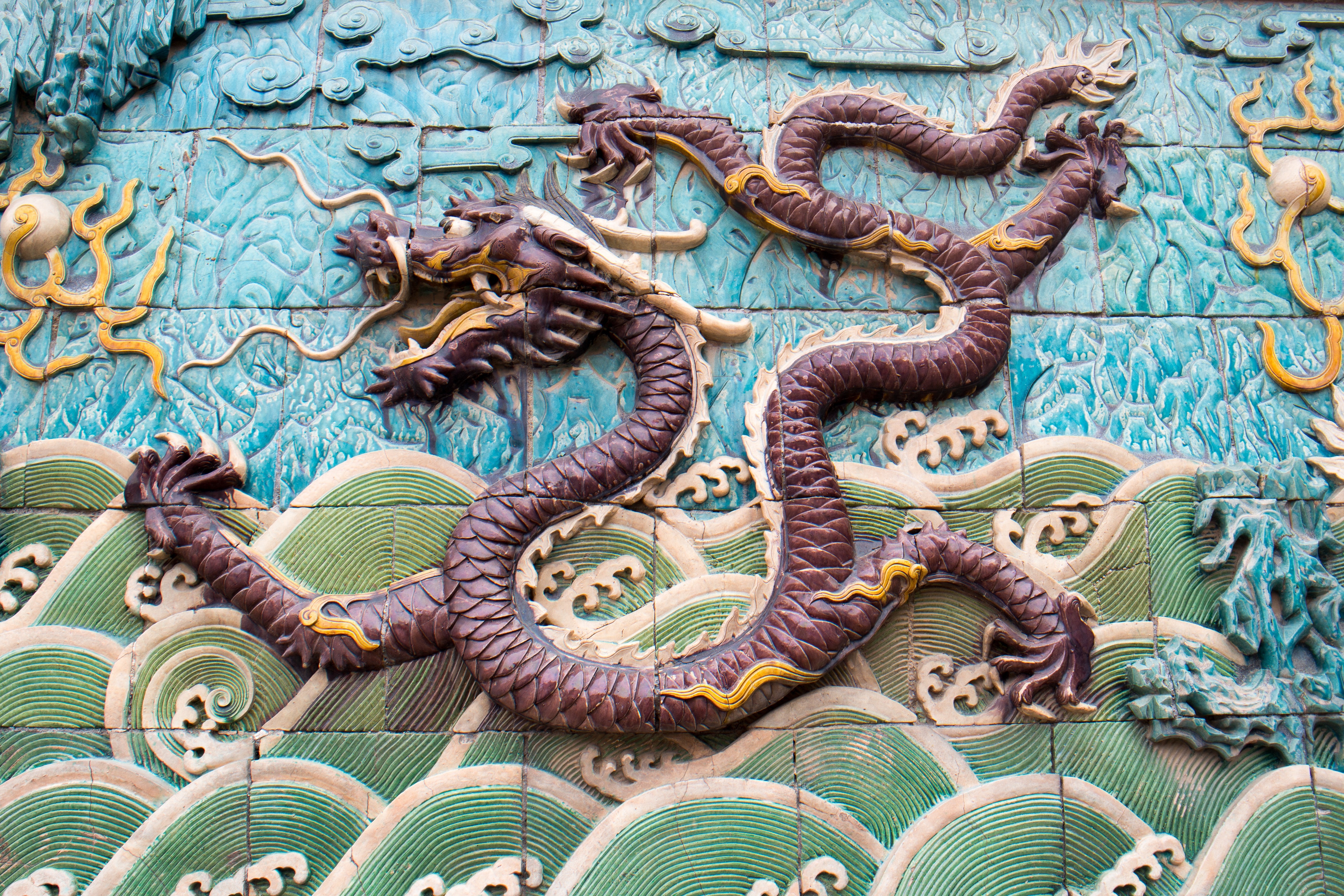 China, Mosaic, Forbidden City, Dragon, no people, day