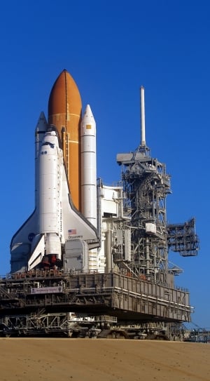 Rollout, Discovery Space Shuttle, blue, industry thumbnail