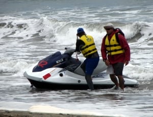 Speed Boat, Water, Sea, Beach, Wave, two people, adventure thumbnail