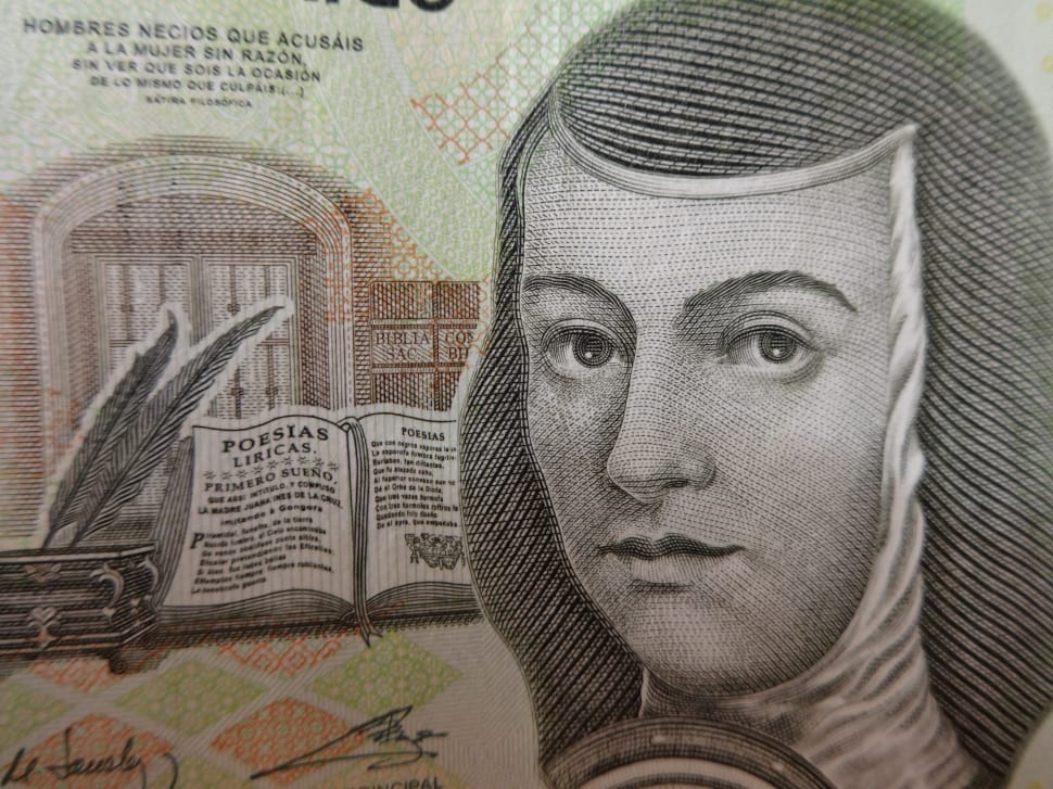 woman's profile in banknote preview