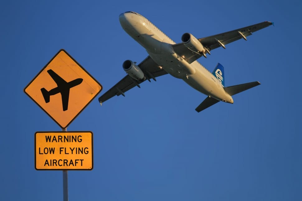 warning low flying aircraft signage free image