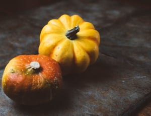 two yellow and brown pumpkins thumbnail