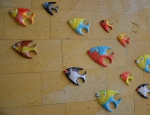yellow blue and red angel fish decor thumbnail