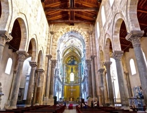 Cefalu, Cathedral, Sicily, Nave, arch, architecture thumbnail