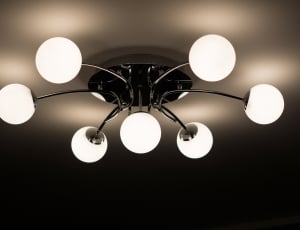 stainless and white ceiling lamp thumbnail