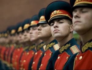 group of men's red and black uniforms with hat thumbnail
