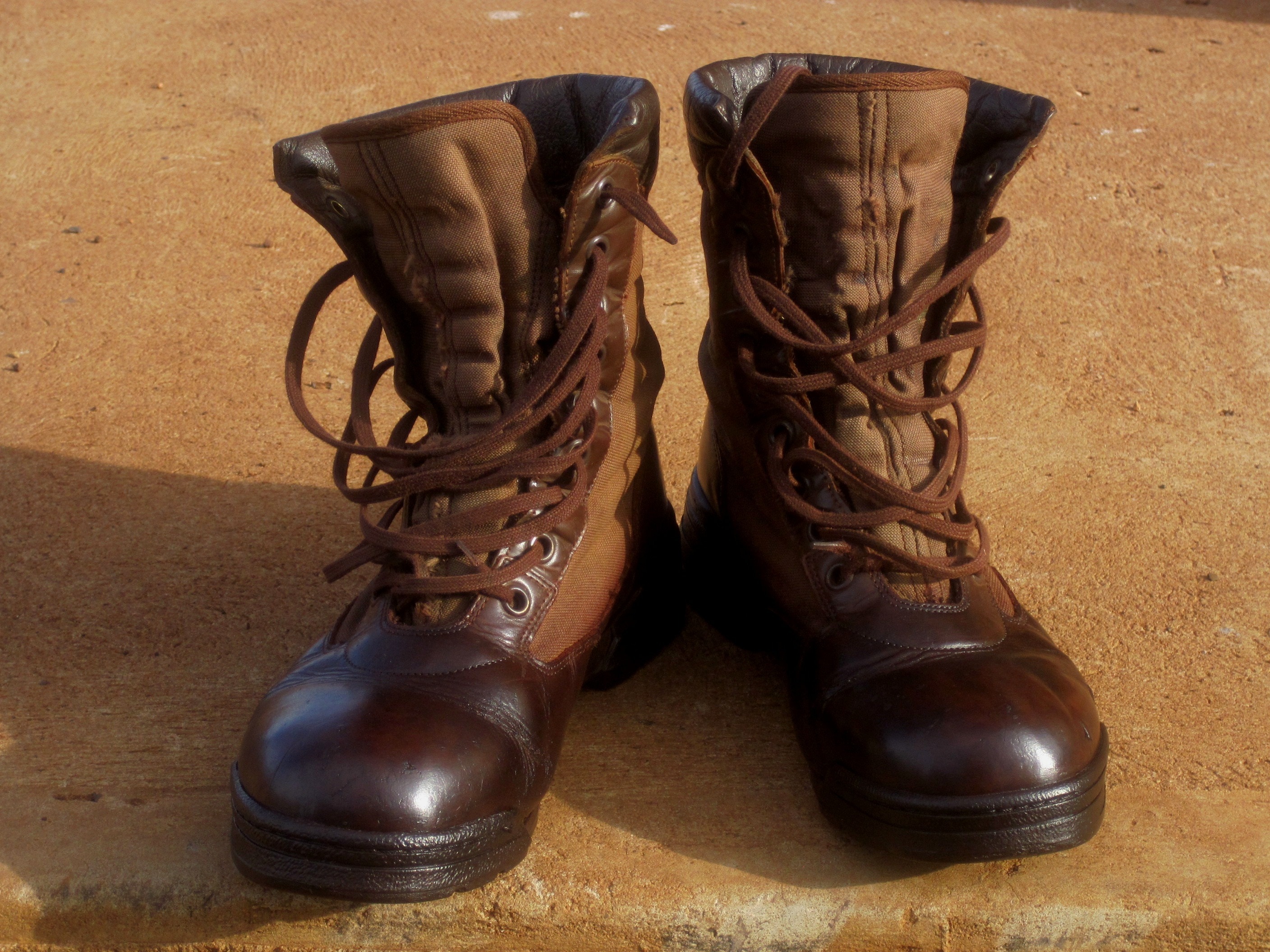 brown hiking boots