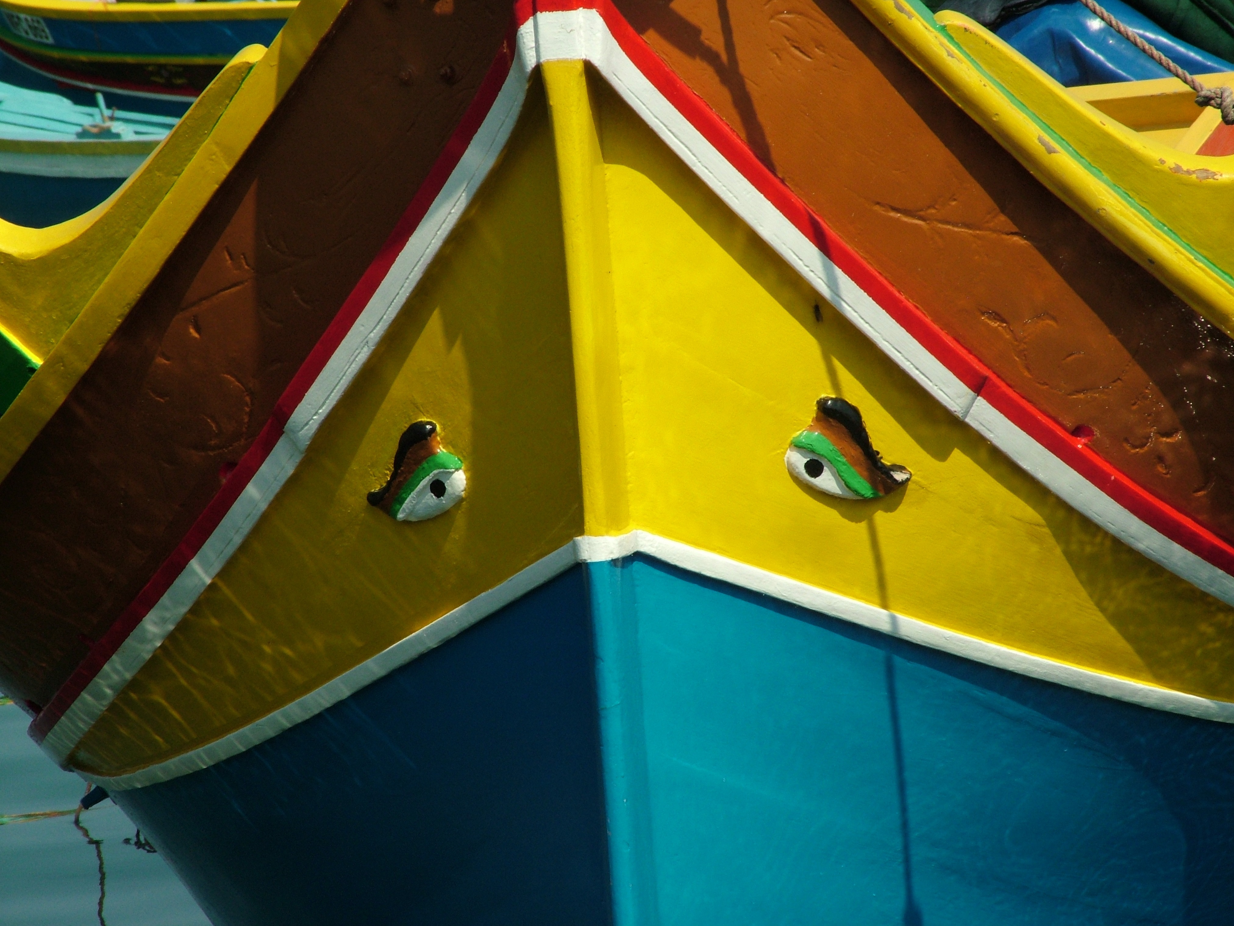 Fishing Boat, Boot, Malta, yellow, multi colored
