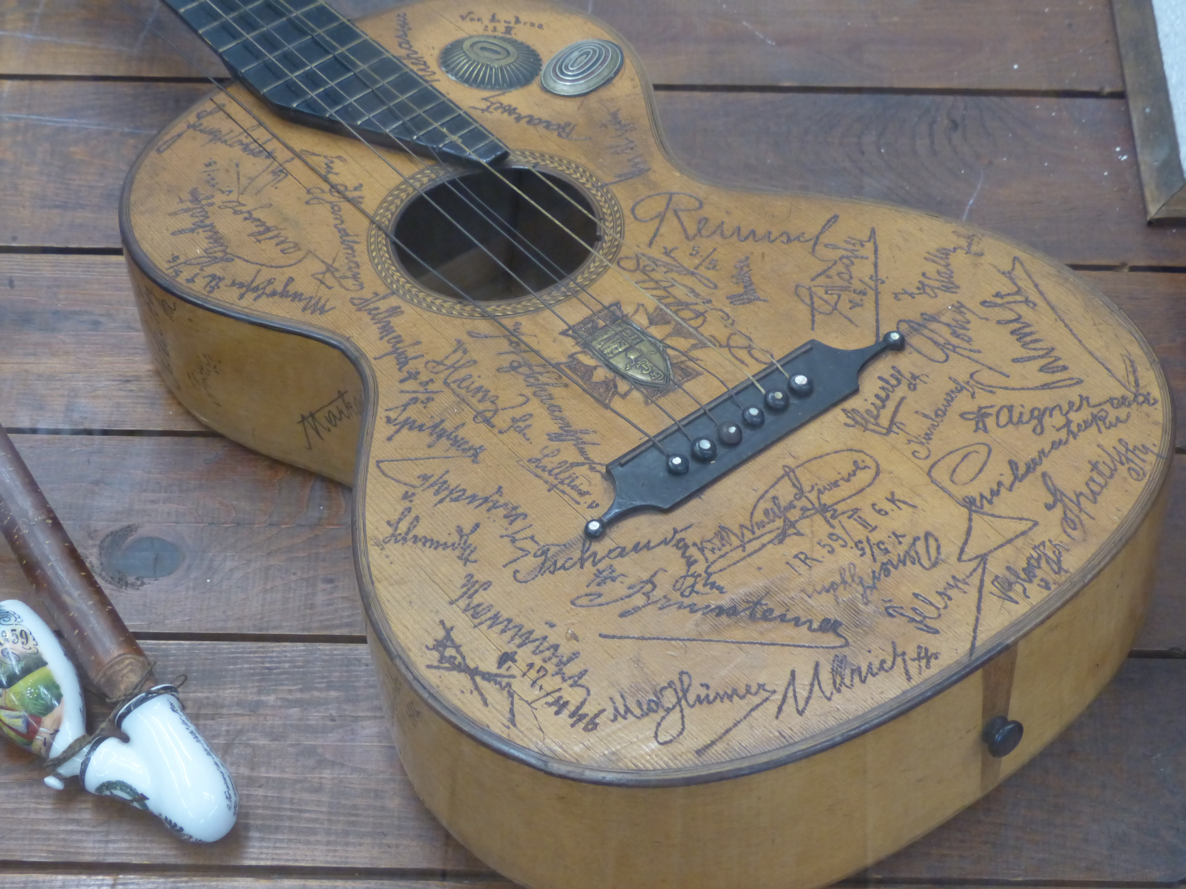 brown autograph guitar
