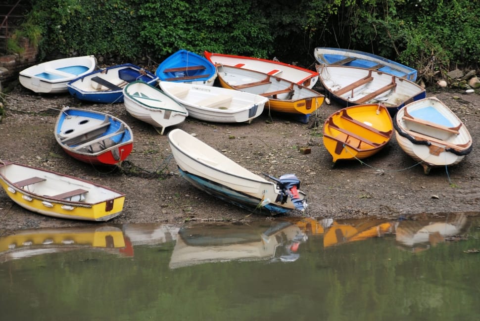 Colorful, Rowing Boats, Riverbank, Boats, nautical vessel, moored preview