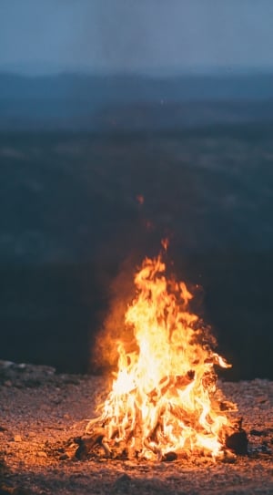 fire, flame, burn, bonfire, no people, burning thumbnail