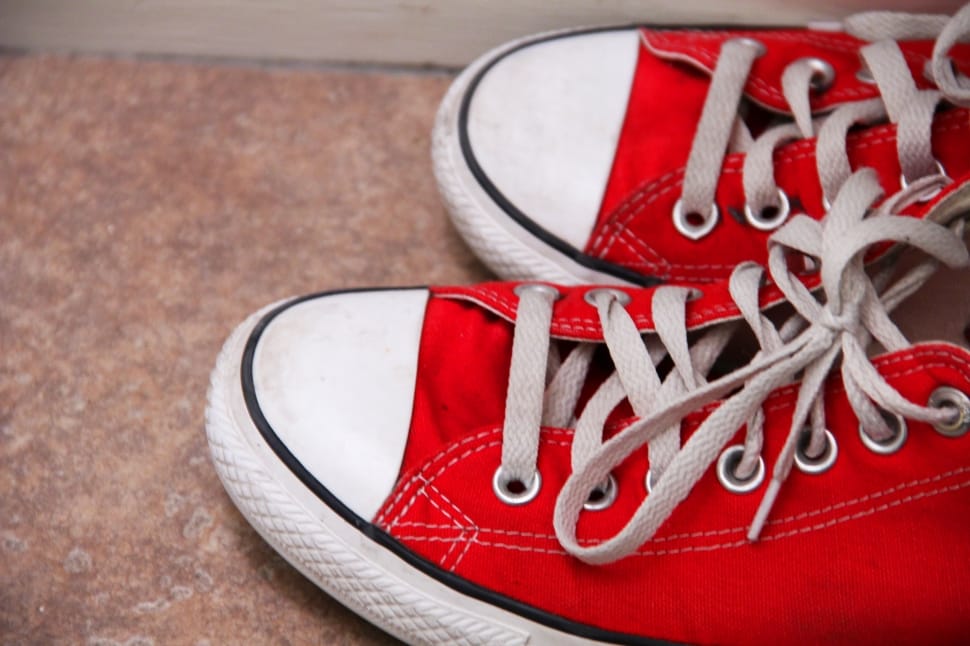 red and white sneakers preview