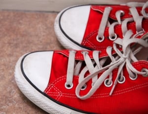 red and white sneakers thumbnail