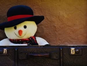 snow man in black hat push toy thumbnail